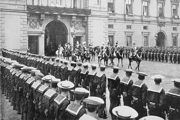 The Escort Of Princes Leaving Buckingham Palace 22nd June 1897