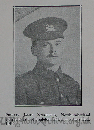 Schofield J Pte Northumberland Fusiliers Craven Roll Of Honour