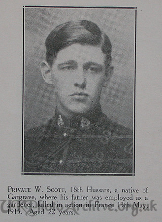 Scott W Pte 18th Hussars Craven Roll Of Honour
