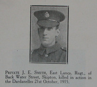 Smith J E Pte East Lancs Regt Craven Roll Of Honour