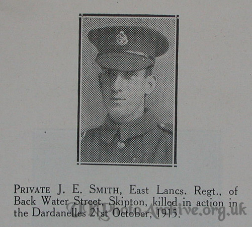 Smith J E Pte East Lancs Regt Craven Roll Of Honour