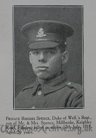 Spence R Pte 6th West Riding Regt Craven Roll Of Honour