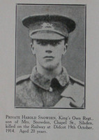 Snowden H Pte 5th Kings Own  Craven Roll Of Honour