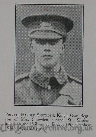 Snowden H Pte 5th Kings Own  Craven Roll Of Honour