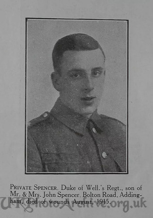 Spencer F R Pte 2nd West Riding Regt Craven Roll Of Honour