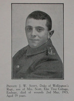 Scott J W Pte West Riding Regt Craven Roll Of Honour