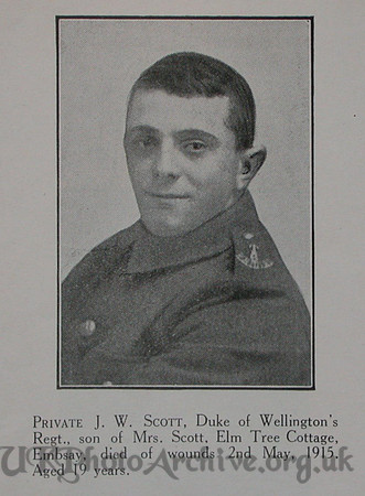 Scott J W Pte West Riding Regt Craven Roll Of Honour