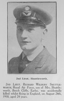 Shuttleworth R W 2nd Lt Royal Air Force