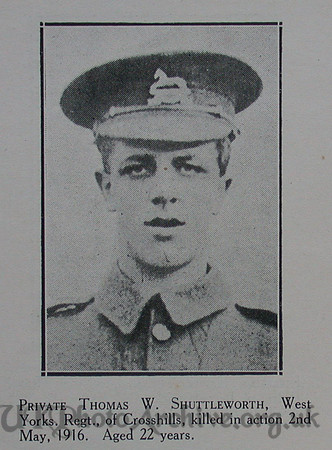 Shuttleworth T W Pte 18th West Yorks Regt Craven Roll Of Honour