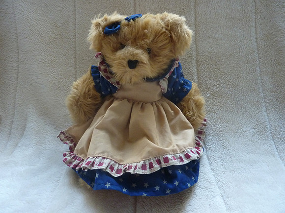 Russ Bear Amelia 10" Soft Plush Dressed Teddy Bear