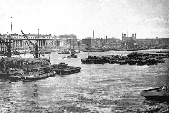 View Down The Thames From London Bridge 1890s