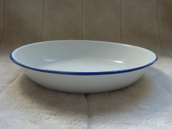 Vintage Camel Brand Enamel Blue And White Bowl