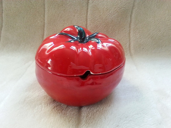 Vintage Tomato Condiment Dish With Lid