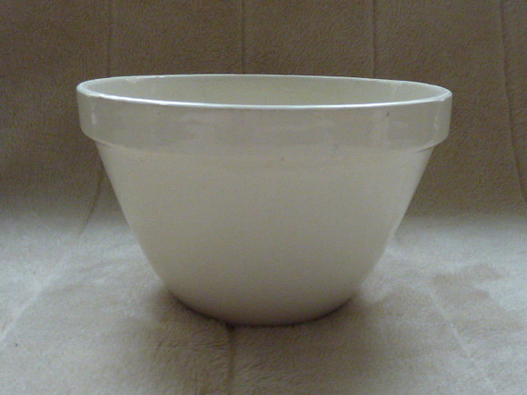 Large 5 Inch Vintage White Pudding Bowl