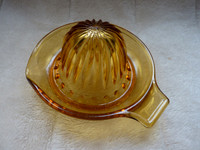 Vintage Amber Glass Lemon Squeezer