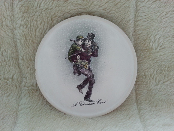 Vintage Christmas Carol Porcelain Drinks Coaster