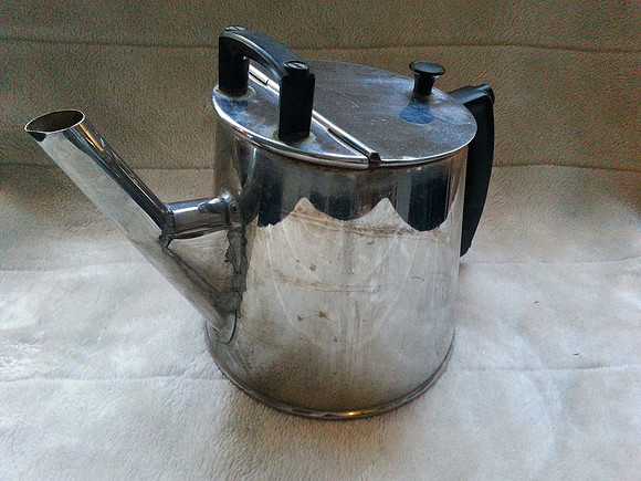 Vintage Retro Kitchenalia Large Aluminium Teapot From A School