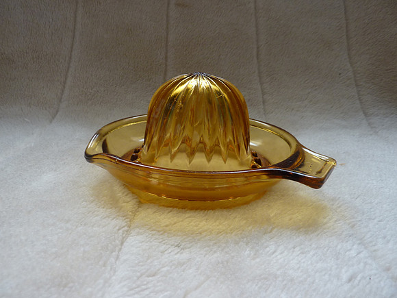 Vintage Amber Glass Lemon Squeezer