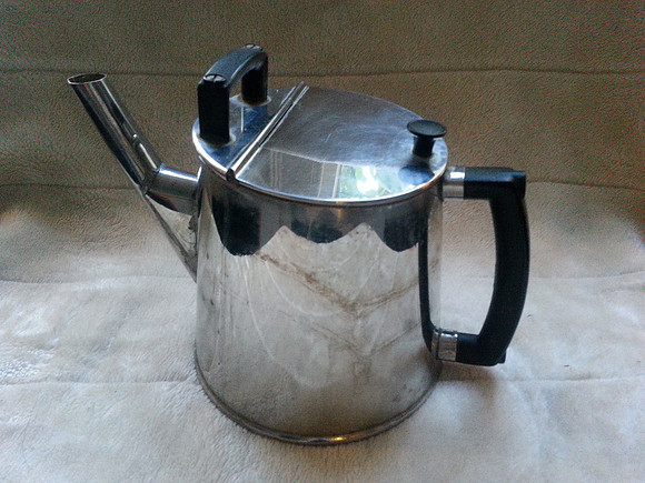 Vintage Retro Kitchenalia Large Aluminium Teapot From A School