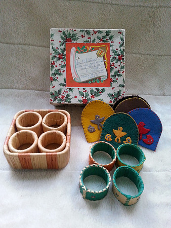 Selection Of Retro Kitchen Collectables Napkin Rings And Egg Cosies
