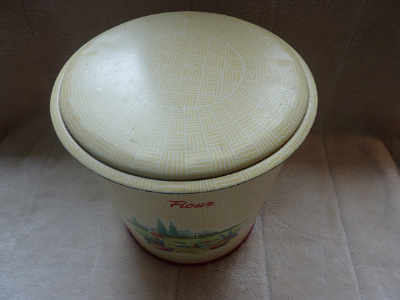Vintage Handiware Flour Cannister Storage Crinoline Lady