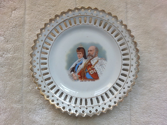 Commemorative Ribbon Plate Coronation Of Edward VII 1902