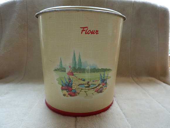 Vintage Handiware Flour Cannister Storage Crinoline Lady