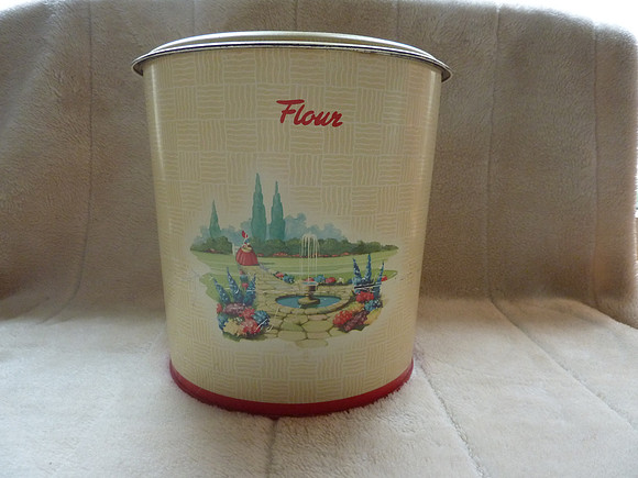 Vintage Handiware Flour Cannister Storage Crinoline Lady
