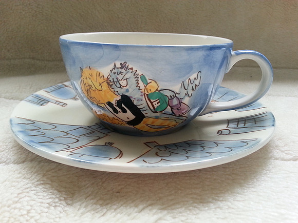 Beth For Whittard Of Chelsea Cats On The Tiles Large Cup And Saucer