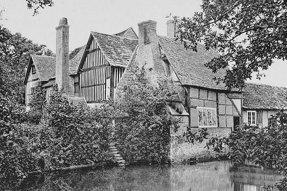 View Across The Moat Crowhurst Place Surrey 1908