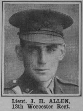 Allen J H Lt 13th Worcestershire Regiment The War Illustrated Vol 4