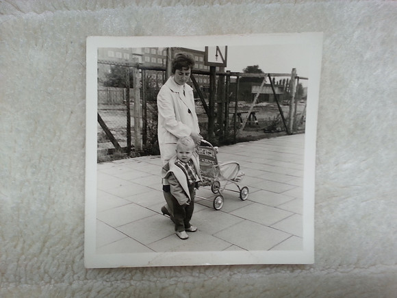 Original 1950s Photo Women With Little Boy And Pushchair