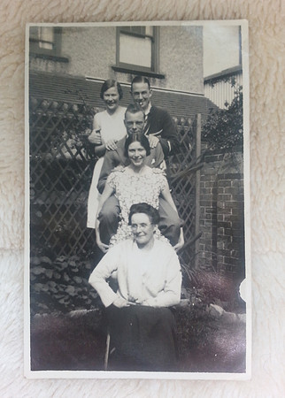 Original Photo Family In Their Garden 1930s