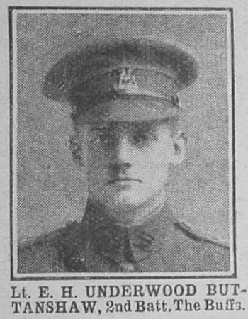 Underwood-Butanshaw E H Lt 2nd East Kent Regt The War Illustrated 22nd May 1915