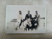 Original 1920s Photo People On Donkeys On Blackpool Beach