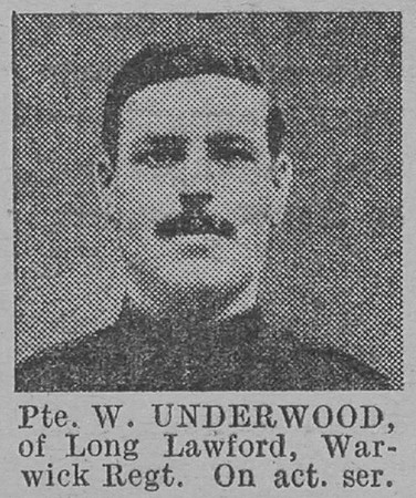 Underwood W Pte Royal Warwickshire Regiment Of Long Lawford The Vivid 3rd Apr 1915