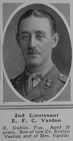 Vardon E F C 2nd Lt 8th Royal Dublin Fusiliers The Sphere 8th July 1916