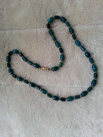 Vintage Jade Green Glass Bead Necklace