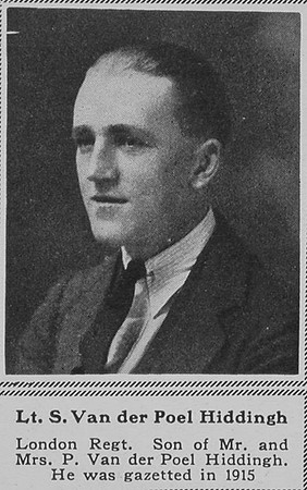 Van Der Poel Hiddingh S Lt 4th London Regt The Sphere 14th July 1917