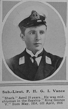 Vance P H G Sub Lt H.M.S. Shark Royal Navy 22nd June 1916