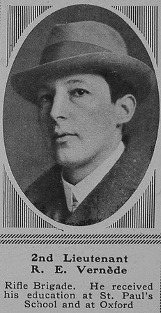 Vernede R E 2nd Lt 12th Rifle Brigade The Sphere 12th May 1917