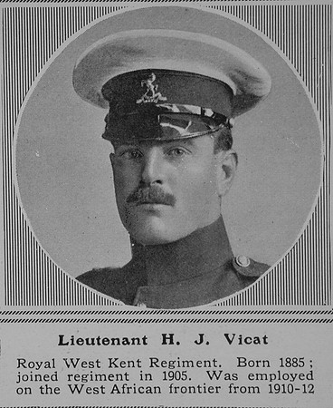 Vicat H J Lt Royal West Kent Regiment The Sphere 1st Oct 1914