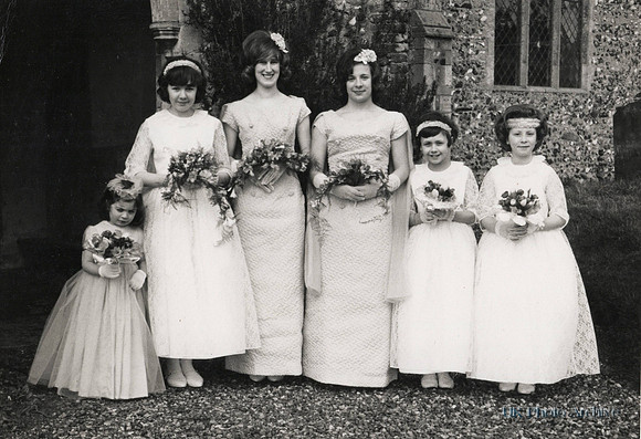 The Bridesmaids At The Wedding Of David D Filby And Nancy M Wright North Walsham Norfolk 19th Mar 1966