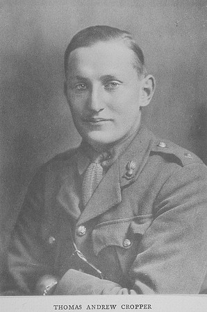 Cropper T A 2nd Lt Royal Field Artillery