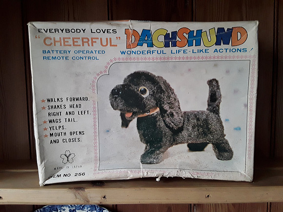 Cheerful Dachshund Vintage Battery Operated Toy Dog