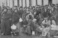 Belgian Refugees Waiting At The Quayside In Ostend 1914