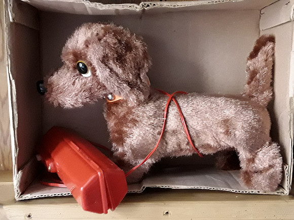 Cheerful Dachshund Vintage Battery Operated Toy Dog