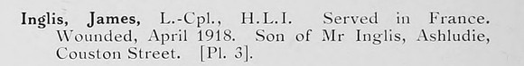 Inglis J LCpl Highland Light Infantry Photo Available Plate 3