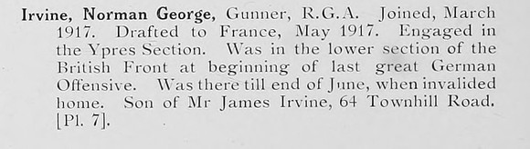 Irvine N G Gnr Royal Garrison Artillery Photo Available Plate 7