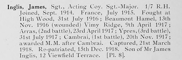 Inglis J Sergt 7th Black Watch Photo Available Plate 8